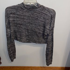 Gray sweater crop top